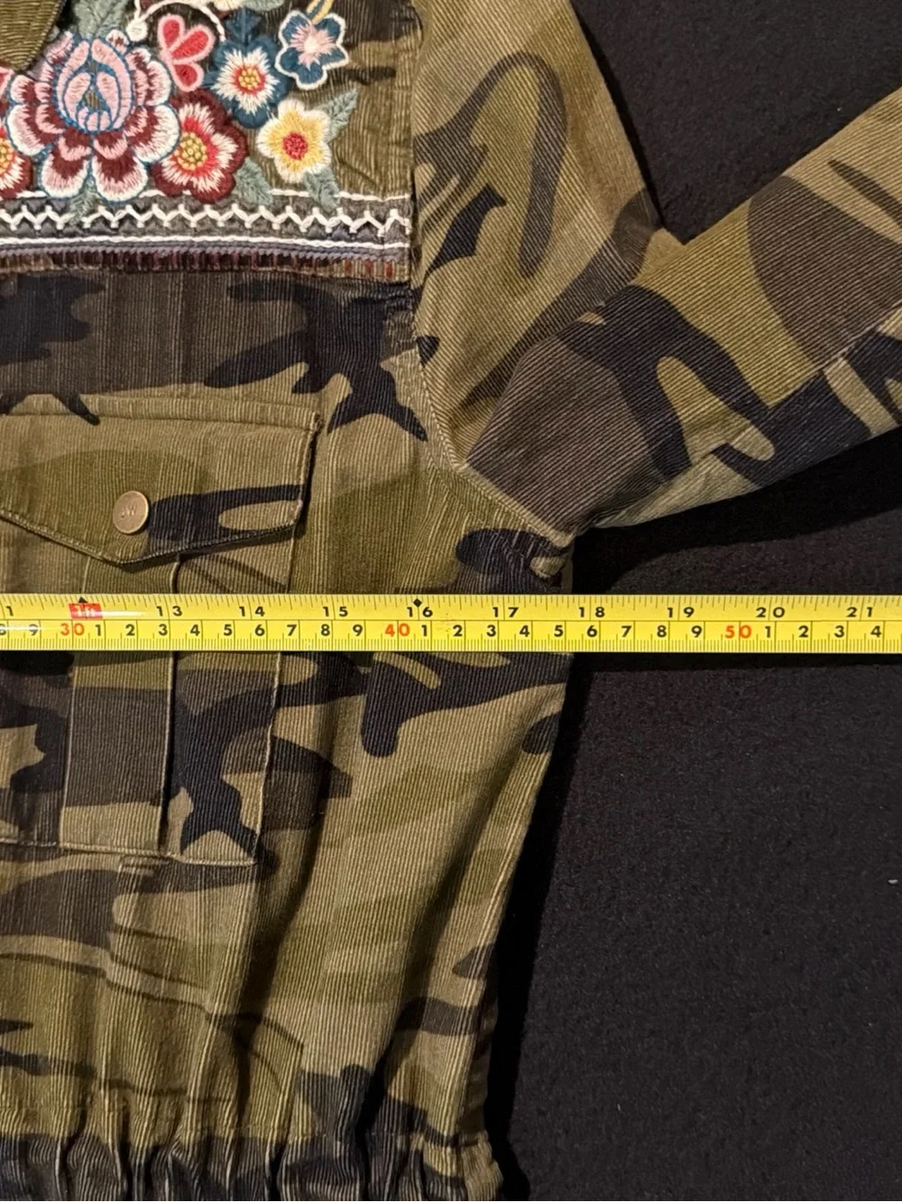 Johnny Was Workshop Shacket Womens XS Raquel Floral Drawstring Camo Jacket